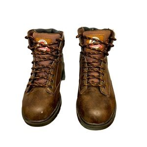 Brahma Men’s Work Ankle Boots Sz 9 Brown Lace Up Round up